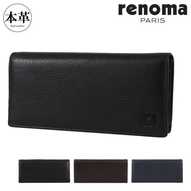 【レビュー投稿で+5％還元】レノマ 長財布 本革 かぶせ メンズ REW-00211 ラトゥール renoma｜牛革 レザー ロングウォレット サイフ 大容量 ブランド ビジネス カジュアル ギフト プレゼント クリスマス_mp