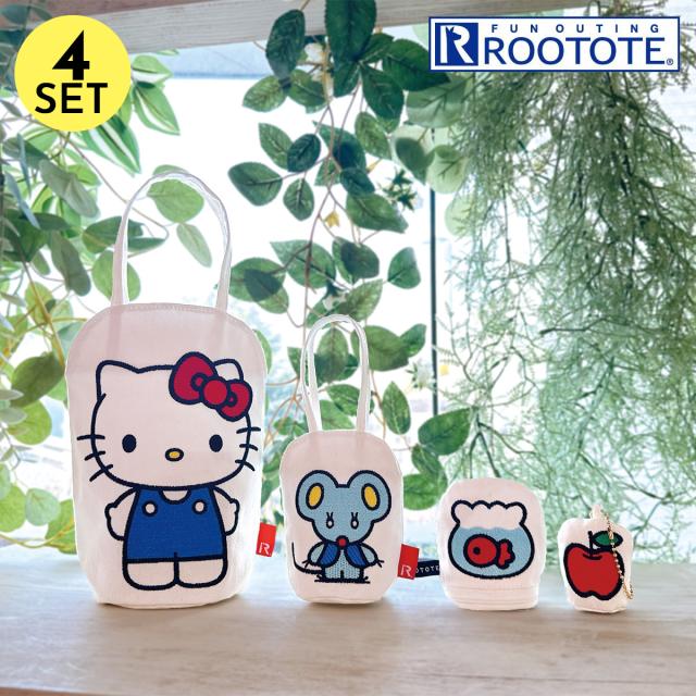 【レビュー投稿で+5％還元】ハローキティ ルートート ハンドバッグ ポーチ 4点セット レディース 8493 サンリオ ROOTOTE IP.ネコリョーシカ.ハローキティ-A クリスマス_mp クリスマス_wp