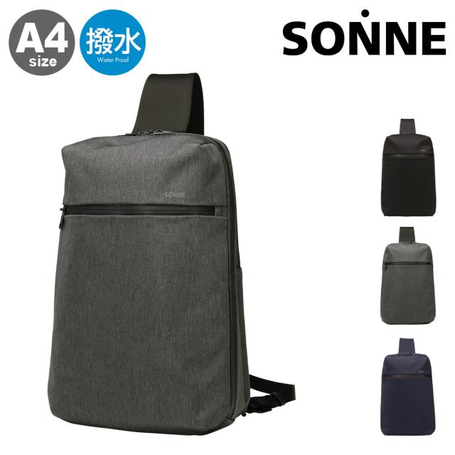 【レビュー投稿で+5％還元】ゾンネ ボディバッグ A4 ショルダーバッグ 斜め掛け 縦型 撥水 軽量 お出掛け メンズ SOSL006 TRIM SONNE 肩掛け 機能性 12インチ クリスマス_mp