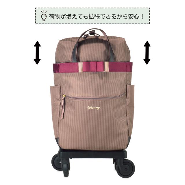 スワニー ショッピングカート 4輪 A4 撥水 機内持ち込み ルバンド D-640M18 SWANY ショッピングキャリー デイリーキャリー お買い物 シニア 旅行 普段使い おしゃれ_12