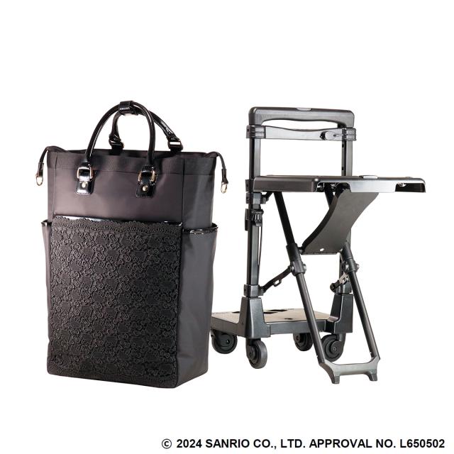 【レビュー投稿で+5％還元】ハローキティ スワニー 近沢レース店 コラボ ショッピングカート 座面付き キティちゃん 18L 45cm 3.3kg ショッピングキャリー 座れる 静音 静か 機内持ち込み 買い物バッグ ロッカーサイズ 4輪ストッパー T2キャスター D-643 クリスマス_mp
