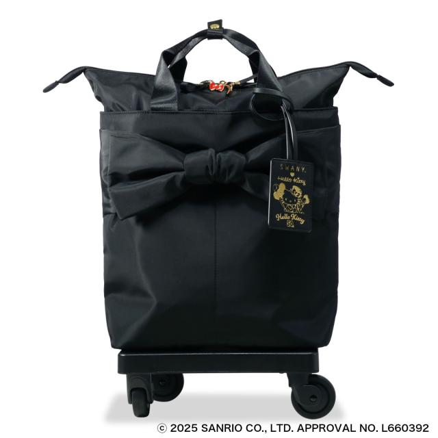 【レビュー投稿で+5％還元】ハローキティ スワニー コラボ ショッピングカート 11L 32cm 2.1kg ショッピングキャリー 66691 Hello Kitty SWANY 静音設計 ショッピングキャリー 静か 機内持ち込み 買い物バッグ お買い物キャリー デイリーキャリー クリスマス_mp