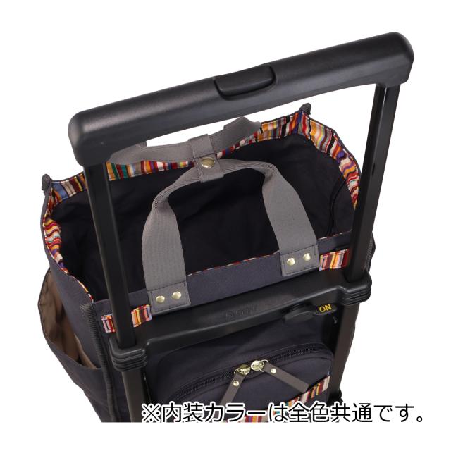 スワニー ショッピングカート レ・トワール・デュ・ソレイユ コラボモデル 4輪 B4 D-695 L21 SWANY ショッピングキャリー デイリーキャリー 出張 お買い物 旅行 おしゃれ ストライプ 機内持ち込み 静音設計キャスター_5