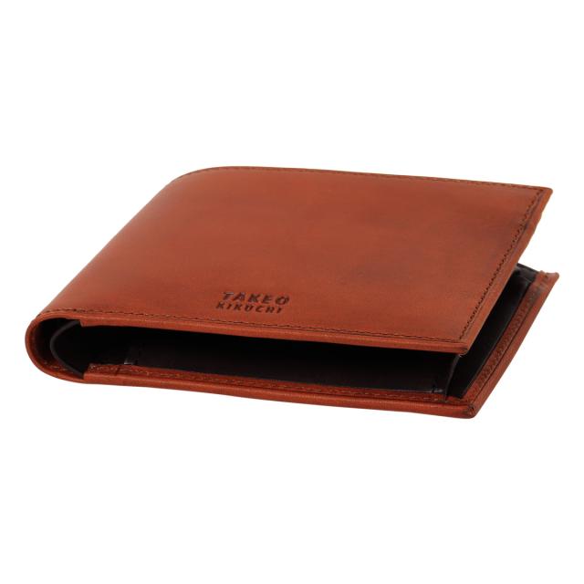 【レビュー投稿で+5％還元】タケオキクチ 二つ折り財布 財布 二つ折り 折り財布 ミニ財布 小銭入れあり 札入れ コンパクト 薄め 740605 ヘリテージ TAKEO KIKUCHI カジュアル ヌメ 牛革 本革 レザー 40周年_3
