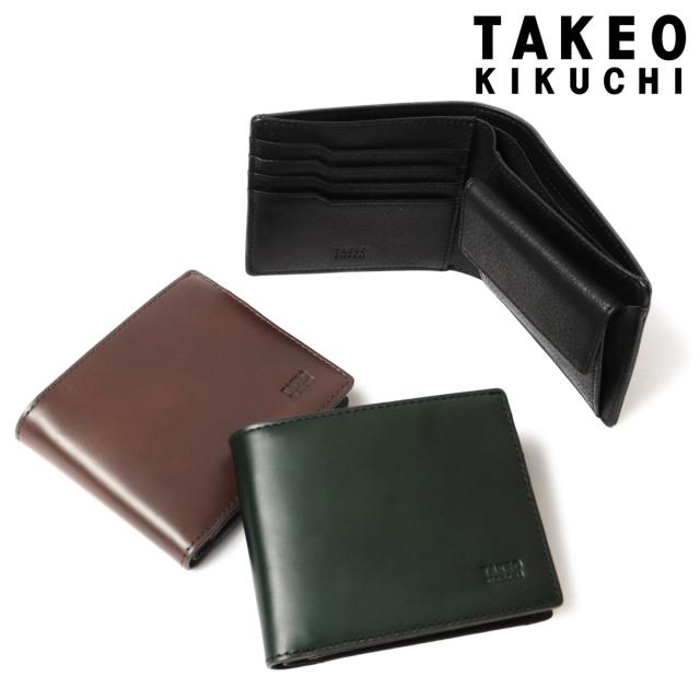 タケオキクチ 二つ折り財布 オデッセイ メンズ TKW-00721 TAKEO KIKUCHI サイフ ミニウォレット レザー 本革 コンパクト