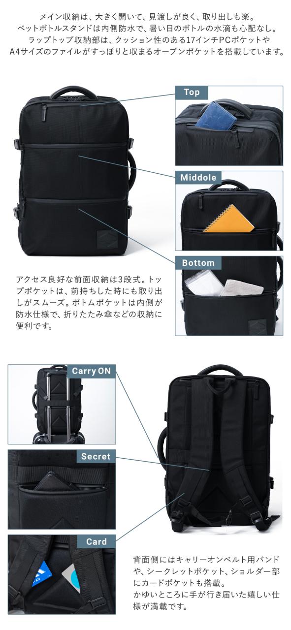 【レビュー投稿で+5％還元】シムクリア リュック A4 拡張 サコッシュ付き ツナグバッグ TSB13 TSUNAGU BAG SQUARE Expandable SIMCLEAR ビジカジ 撥水 キャリーオンバッグ 2WAY ブリーフケース ビジネスバッグ リュックサック バックパック 通勤 通学_14