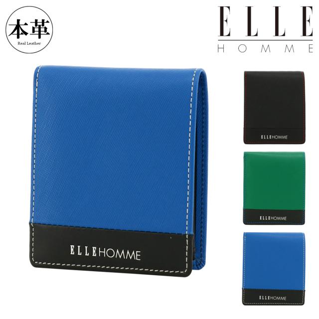 【レビュー投稿で+5％還元】エルオム 二つ折り財布 本革 メンズ マルセイユ XP36185 ELLE HOMME ミニ財布 牛革 レザー 開運 一粒万倍日 sh_of agesugi_sfa クリスマス_mp