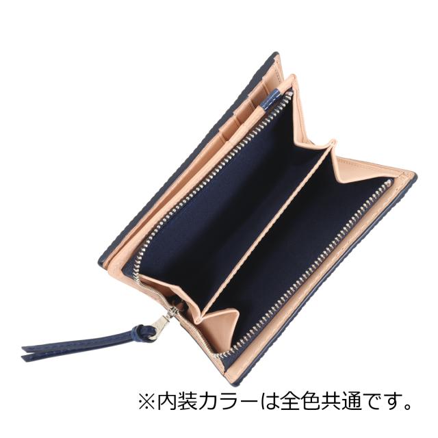 【レビュー投稿で+5％還元】バギーポート ハーフウォレット 本革 藍染型押しストレート ZYS296 BAGGY PORT ミニ財布 折り畳み財布 レザー 牛革 イタリアンレザー 型押し 開運 一粒万倍日_5