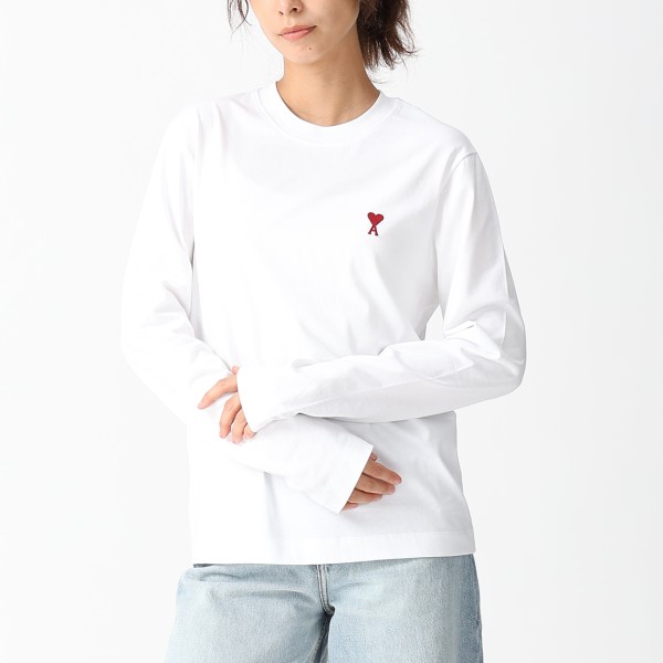 アミパリス Tシャツ カットソー ホワイト メンズ レディース ユニセックス AMI PARIS BFUTS235724 100