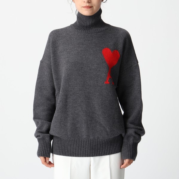 アミパリス ニット セーター グレー メンズ AMI PARIS UKS40201 018 067