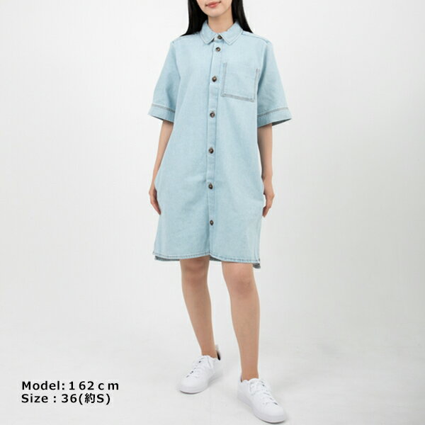【訳ありアウトレット】アーペーセー ワンピース シャツワンピ ブルー レディース APC A.P.C.COGBG F35015 AAF 【ラッピング不可商品】