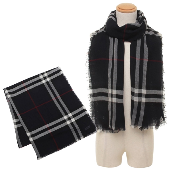 バーバリー ストール スカーフ ブラック メンズ レディース ユニ