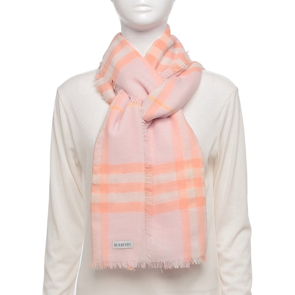 バーバリー ストール ワイドチェック ピンク レディース BURBERRY 8110474 A4709
