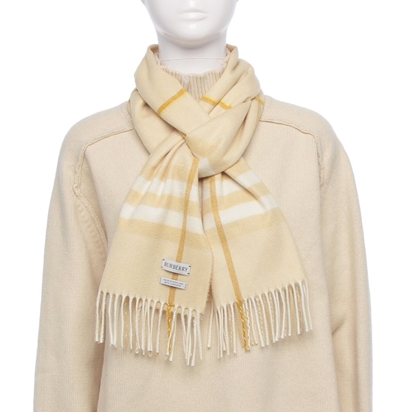 バーバリー マフラー バーバリーチェック フリンジ ベージュ メンズ レディース ユニセックス BURBERRY 8112632 C3269
