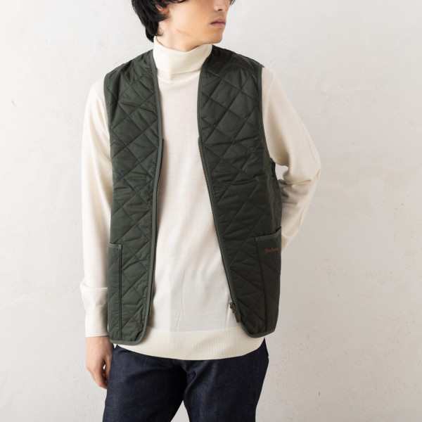 バブアー ベスト キルティングライナーベスト メンズ Barbour MLI0001 GN91 QUILTED WAISTCOAT ZIP IN LINER OLIVE ANCIENTの通販は