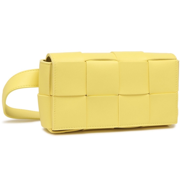 ボッテガヴェネタ ボディバッグ ミニ カセット ミニバッグ ベルトバッグ イエロー レディース BOTTEGA VENETA 668572 VMAY1 7421