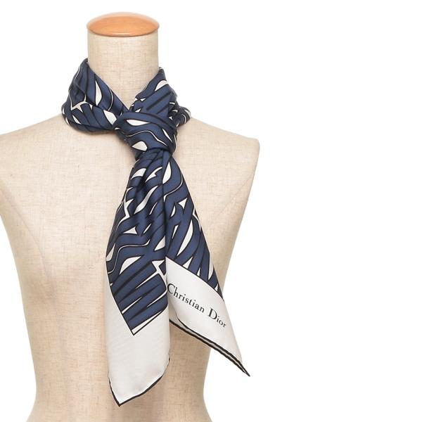 CHRISTIAN DIOR スカーフ ネイビー Christian Dior ロゴ スカーフ
