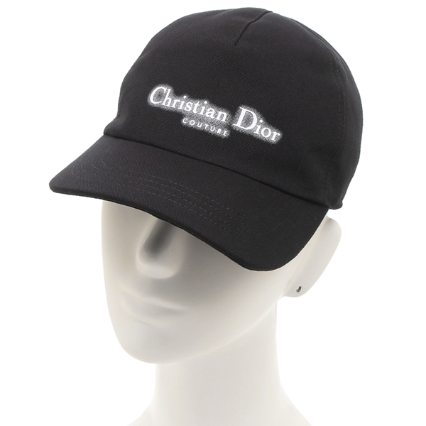 クリスチャンディオール 帽子 ブラック ホワイト メンズ Christian