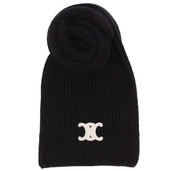 セリーヌ マフラー トリオンフパッチ ブラック レディース CELINE