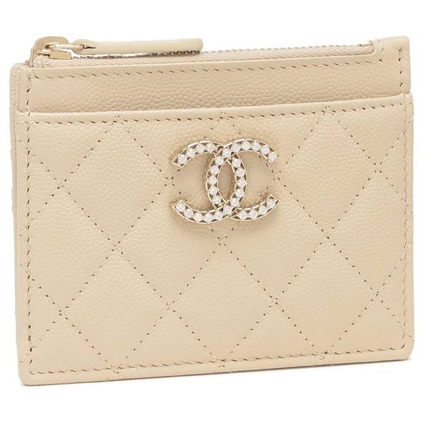 シャネル カードケース フラグメントケース マトラッセ ケース ミニ財布 ベージュ レディース CHANEL AP4556 B12928 NAGEK