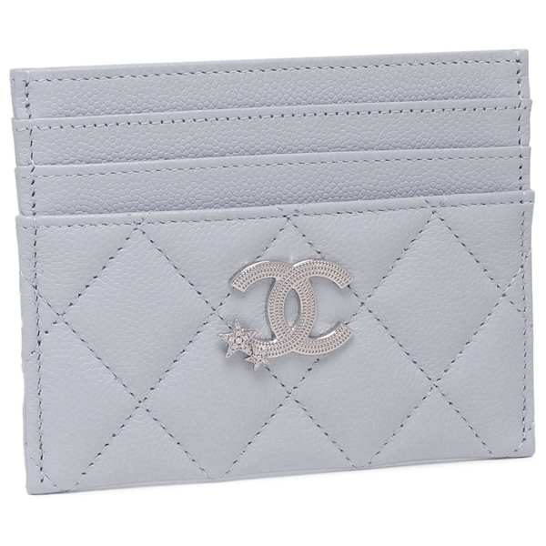 シャネル カードケース マトラッセ ココマーク CCマーク スター ブルー レディース CHANEL AP4814 B21489 U2367