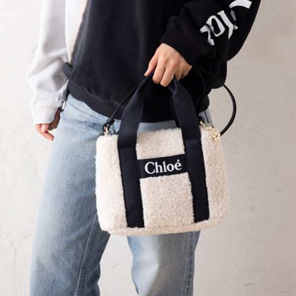 クロエ ハンドバッグ ショルダーバッグ キッズ ロゴ オフホワイト ネイビー キッズ CHLOE C10323 N78 OFF WHITE NAVY 大人も可