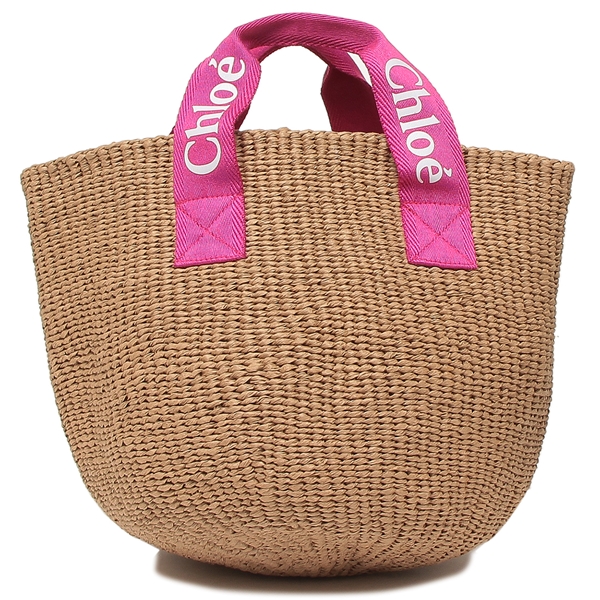新品未使用‼️Chloé かごバッグ ベージュ/ピンク クロエ かごバッグ ハンドバッグ キッズ ガールズ バスケット
