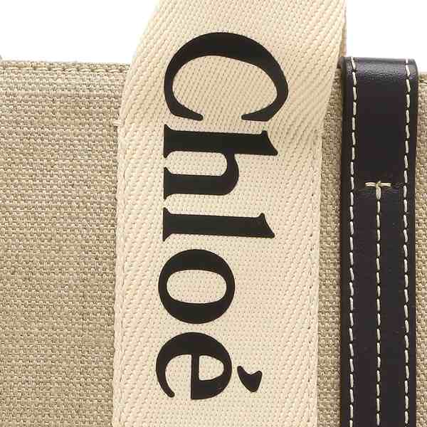 クロエ トートバッグ ショルダーバッグ ウッディ スモール 2WAY ミニバッグ ベージュ ブラック レディース CHLOE CHC22AS397I26 91J