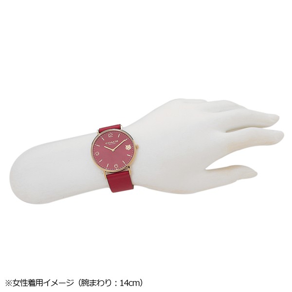 コーチ 時計 レディース メンズ ペリー 36mm クォーツ レッド レッド