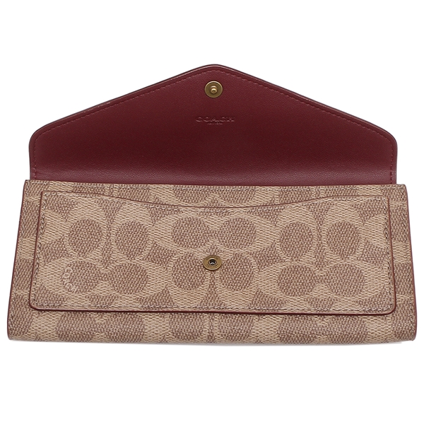 コーチ 財布 長財布 SIGNATURE ブラウン ベージュ レディース COACH  