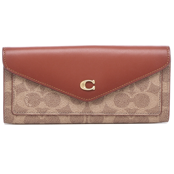 コーチ 財布 長財布 SIGNATURE ブラウン ベージュ レディース COACH 