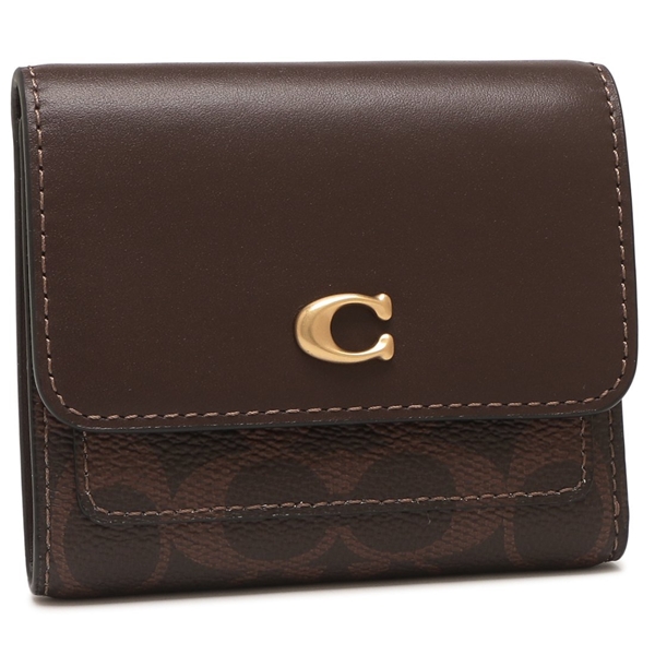コーチ 三つ折り財布 ミラ スモール フラップ ウォレット ブラウン レディース COACH CAT56 B4MPL