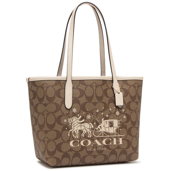コーチ アウトレット トートバッグ ミニ シティ トート ホース アンド スレイ ベージュ ホワイト レディース COACH CM183 IMDJ8