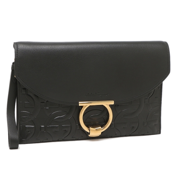 フェラガモ バッグ クラッチバッグ ガンチーニ ブラック レディース FERRAGAMO 21I314 735218