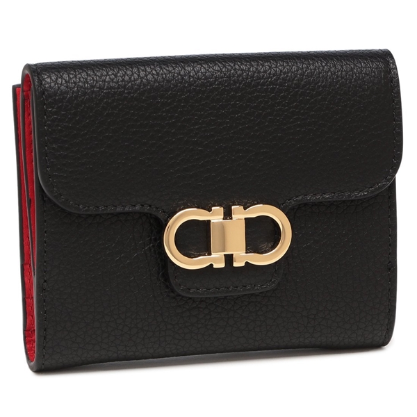 フェラガモ 二つ折り財布 ダブル ガンチーニ バイカラー