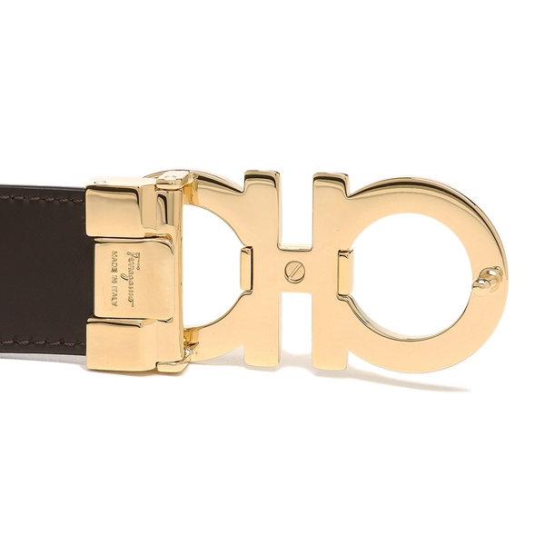 フェラガモ ベルト ダブルガンチーニ リバーシブル ブラック ゴールド