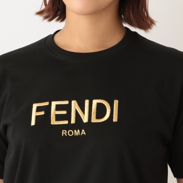 フェンディ Tシャツ トップス ロゴ ブラック レディース FENDI FS7254