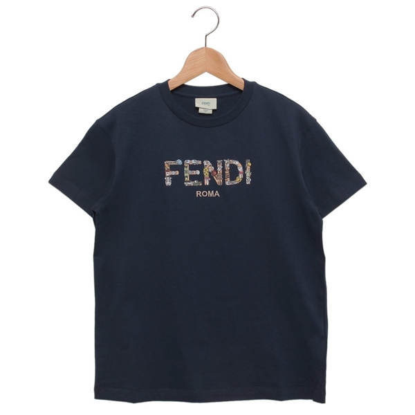 フェンディ Tシャツ カットソー ガールズ レディース ネイビー キッズ FENDI JMI487 7AJ F1I11