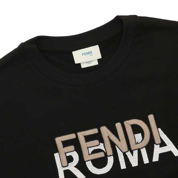 フェンディ 子供服 Tシャツ カットソー ブラック キッズ