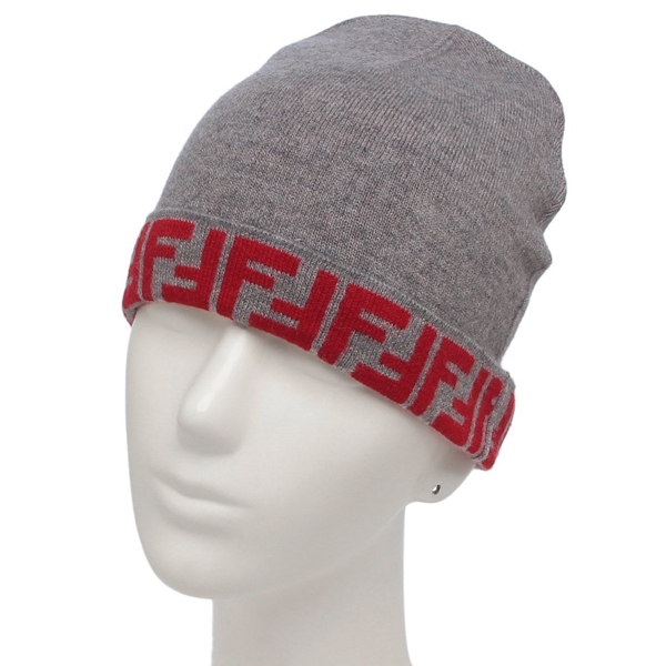 フェンディ ニット帽 ビーニー レディース ガールズ FF柄 ズッカ柄 グレー キッズ FENDI JUP063 AO29 F0WZ4 フェンディ ニット帽 ビーニー レディース ガールズ FF柄 ズッカ柄