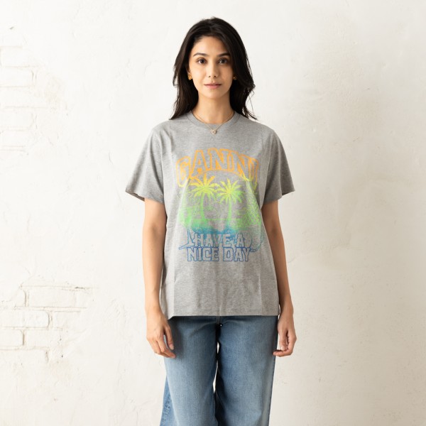 ガニー Tシャツ カットソー グレー レディース GANNI T3920 921