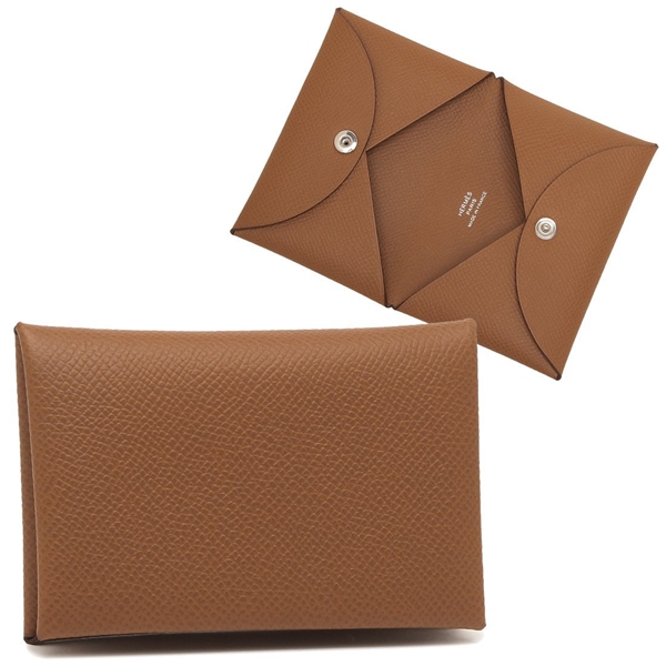 エルメス 名刺入れ カルヴィ ゴールド W刻印 ブラウン メンズ レディース ユニセックス HERMES H044164CK 37の通販は