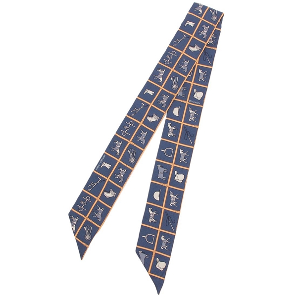エルメス スカーフ バンダナ ツイリー マルチカラー ネイビー レディース HERMES H061356 S 22
