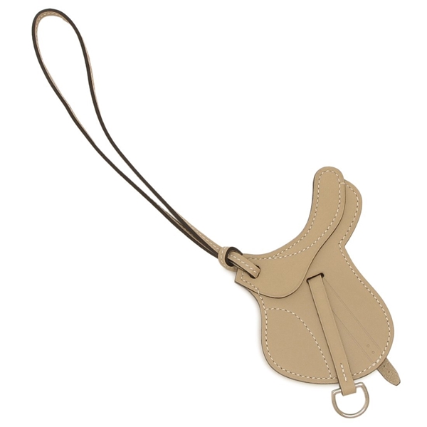 エルメス キーホルダー セリエ バッグチャーム トレンチ キーリング ベージュ メンズ レディース ユニセックス HERMES H063611 CK S2