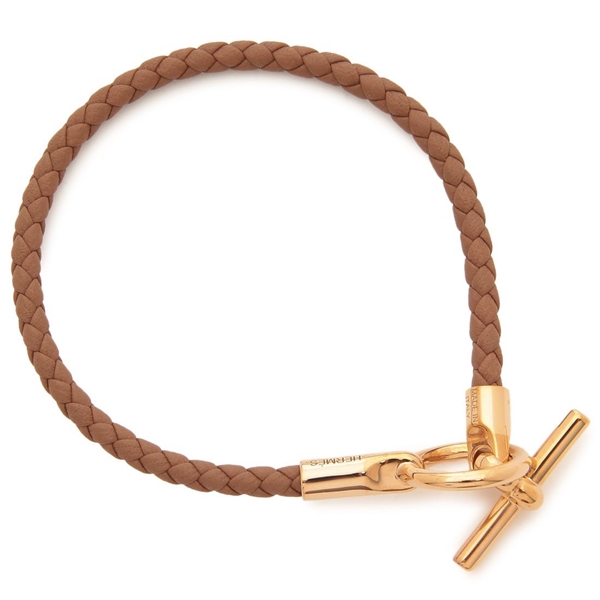 HERMES ゴールド ピンク バングル エルメス ブレスレット クリック H