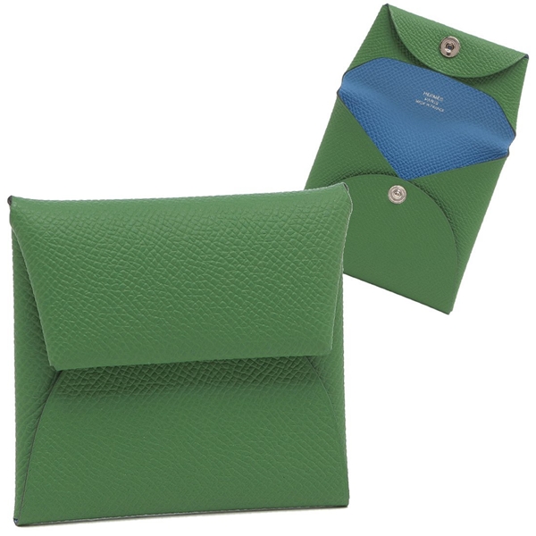 エルメス 小銭入れ コインケース バスティア W刻印 グリーン メンズ  