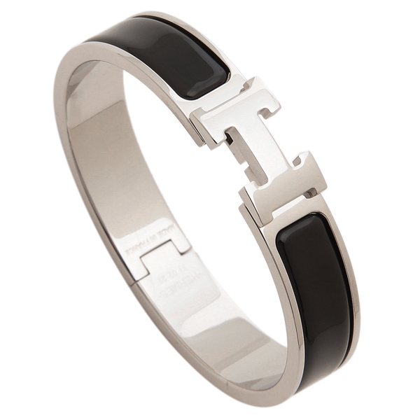 エルメス ブレスレット バングル クリックH ブラック シルバー レディース HERMES H700001 FP 01の通販は