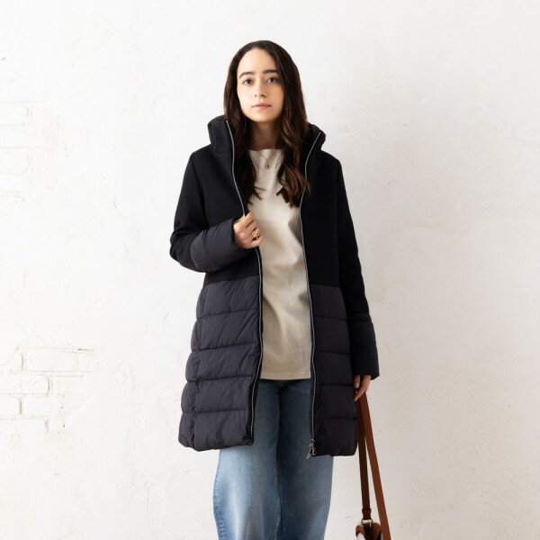 HERNO　ヘルノ　ウールコート バイカラー　中綿　2way ダウンジャケット HERNO ヘルノ ウールコート バイカラー 中綿 2way ダウンジャケット