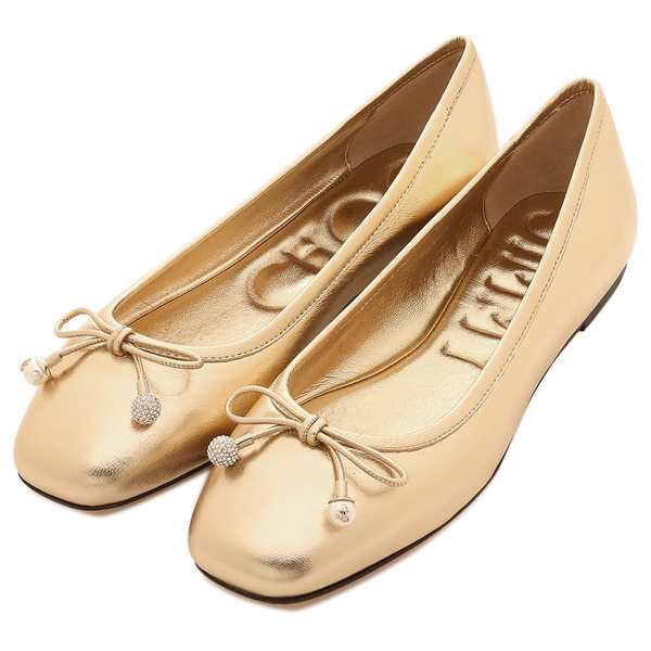 ジミーチュウ バレエシューズ フラットシューズ エルメフラット ゴールド レディース JIMMY CHOO ELMEFLAT MNA