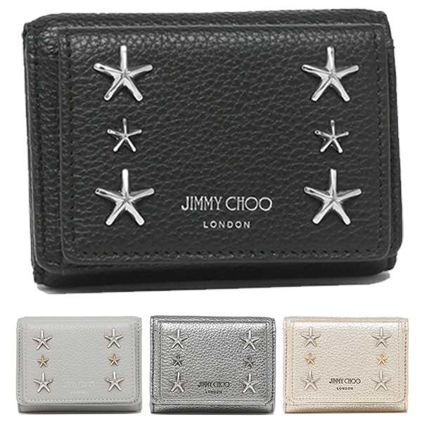 【美品】 JIMMY CHOO スタッズ 財布 ブラックレザー NEMO CST